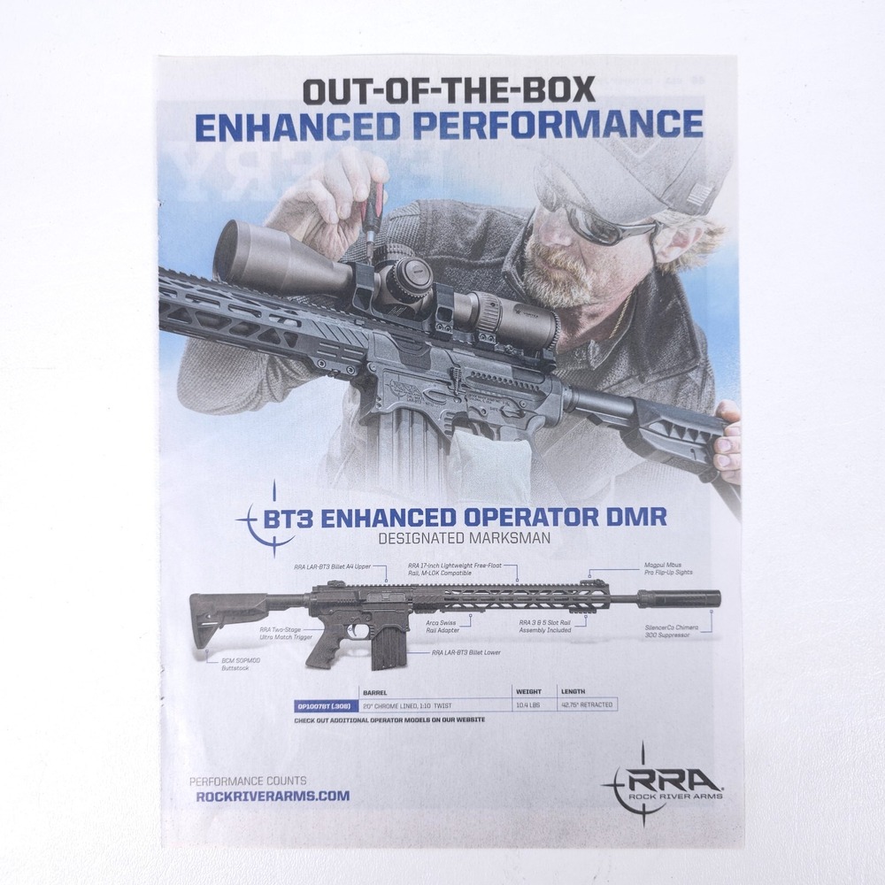 Rock River Arms BT3 DMR Print Advertising Enhanced Operator AR-Style Rifle Promo